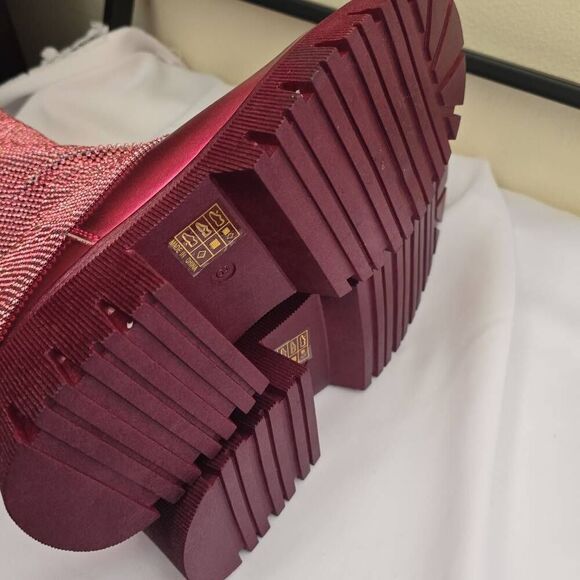 A Cata Shoes Pink Metallic Platform Boot w/ Pink Mesh, NEW, 8 - Picture 7 of 8